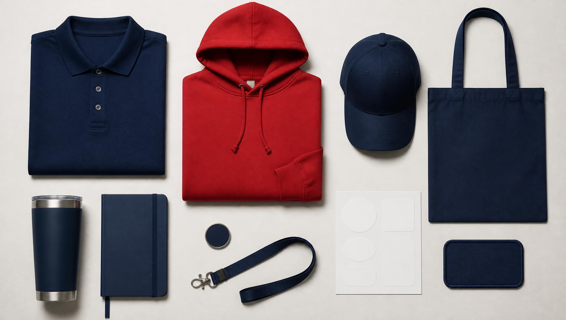 Coordinated grid of custom club merchandise items